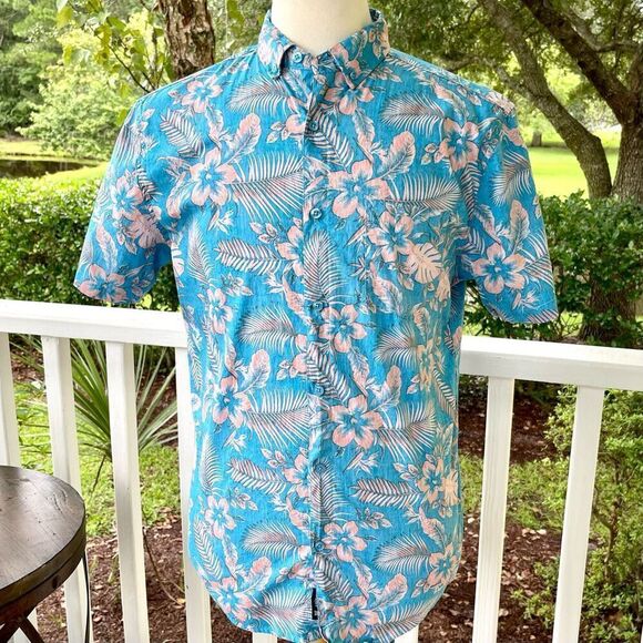Visive Blue/Pink Hawaiian Shirt. Medium. - Picture 1 of 8